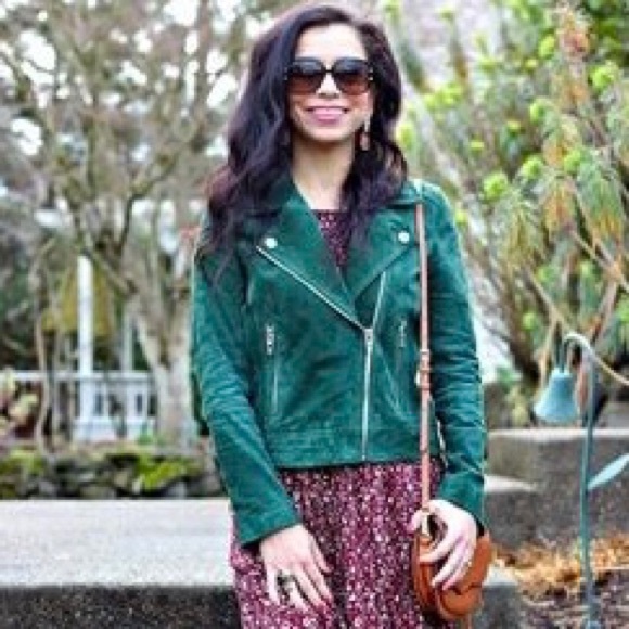 blanknyc suede moto jacket green